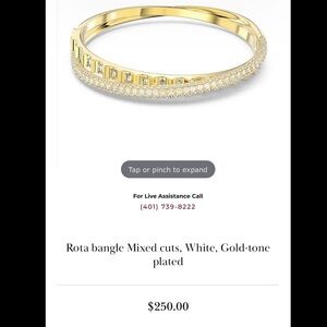 Swarovski Gold and White Crystal Bangle brand new never been worn